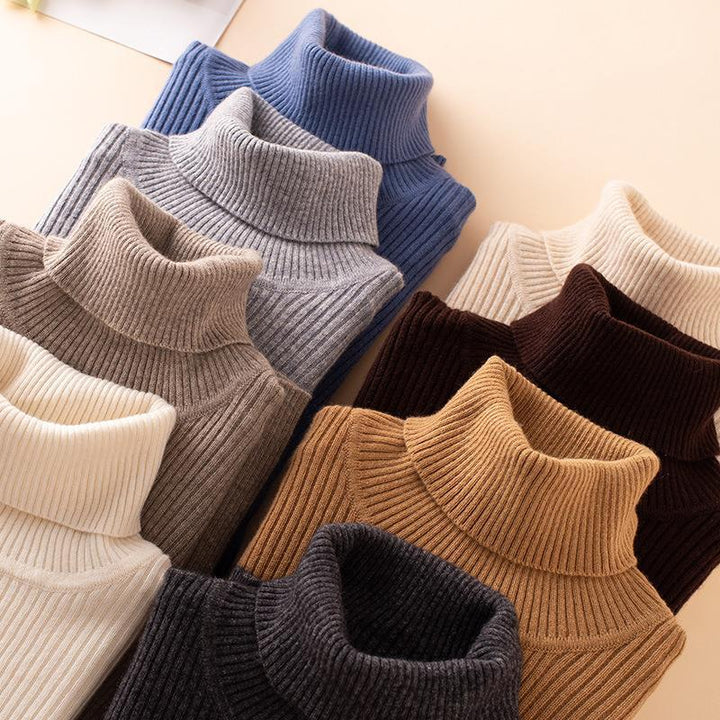 Damen-Rollkragenpullover, gestrickt, schmale Passform