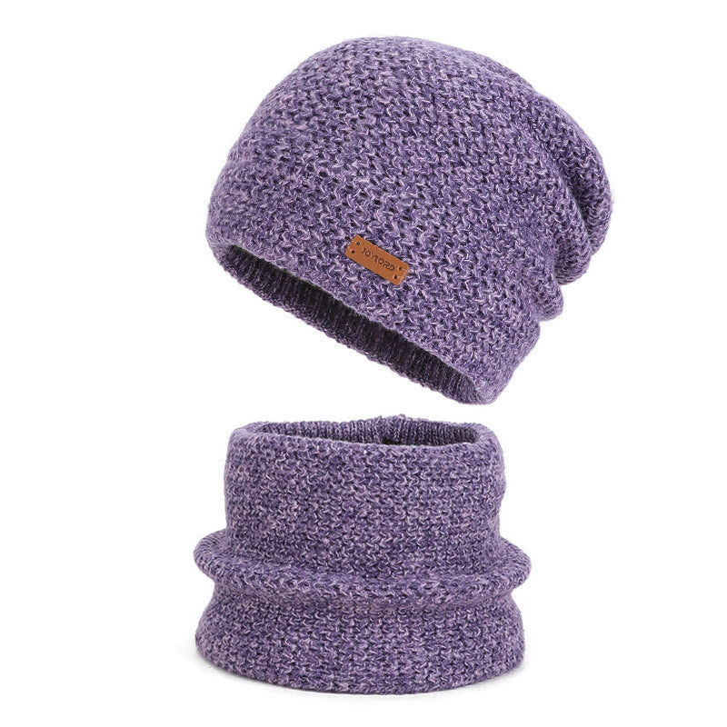 Damen-Winterset: Strickmütze und Schal mit Futter