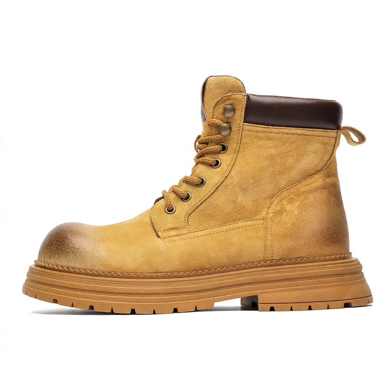 Gefütterte Herren-Arbeitsstiefel, Vintage-Stil