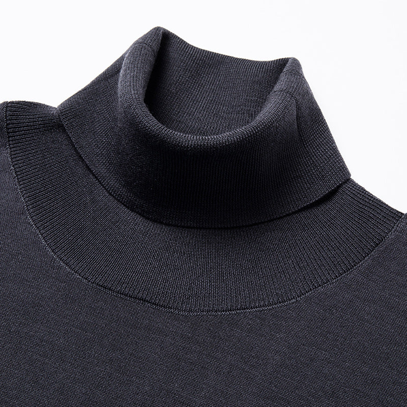Herren-Wollpullover, 100% Wolle, Rollkragen, maschinenwaschbar