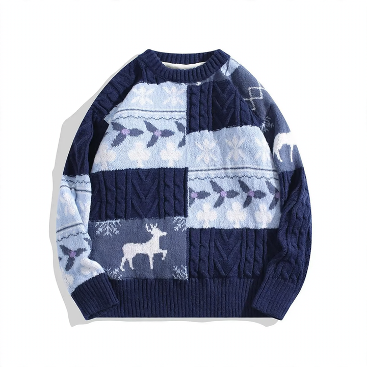 Gefütterter Strickpullover im japanischen Retro-Stil
