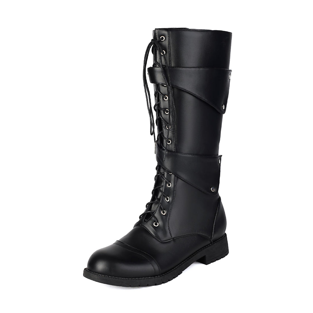 Herren-Stiefel mit Schnallen und Schnürung