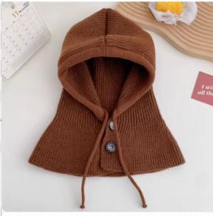 Strickmütze mit Schal, einfarbig, warm, 2-in-1 Set