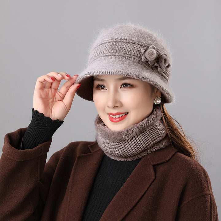 Damen Glockenhut und Schal Set, warm, für Herbst und Winter