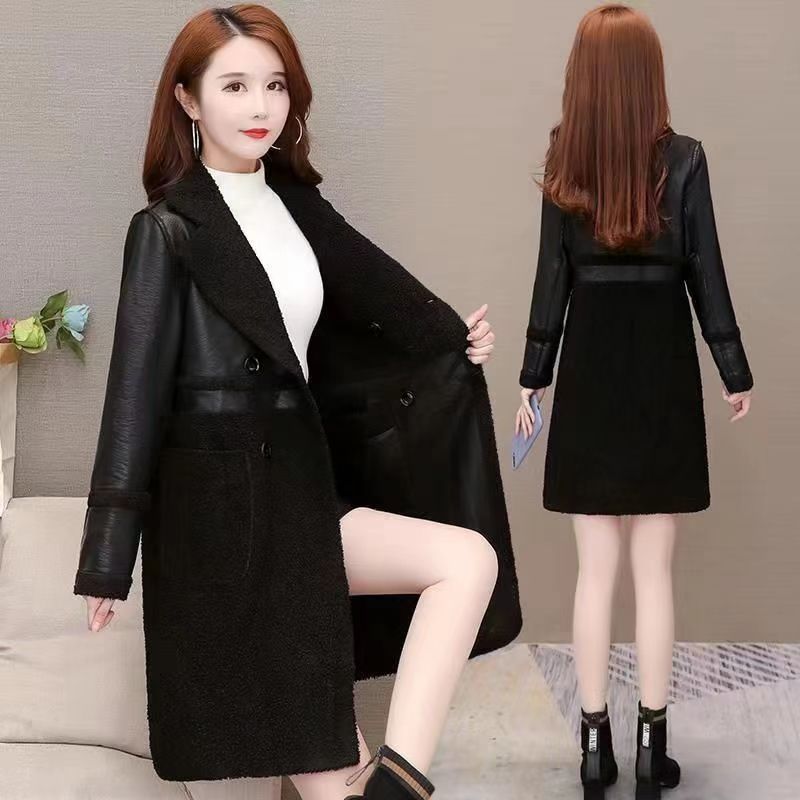 Wendbare Teddy-Jacke für Damen, mittellang