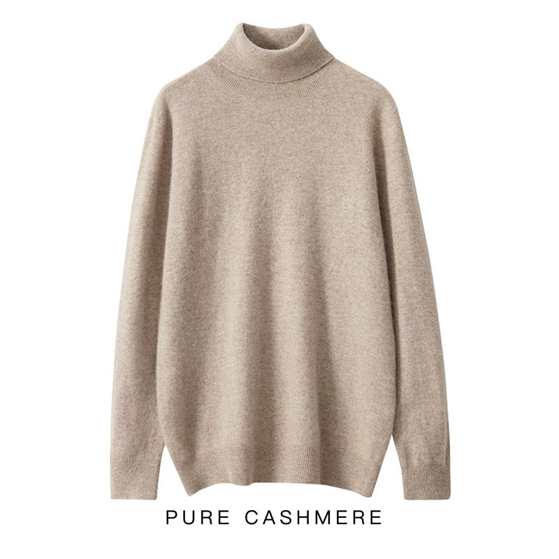 Herren-Rollkragenpullover aus reiner Wolle, Strick
