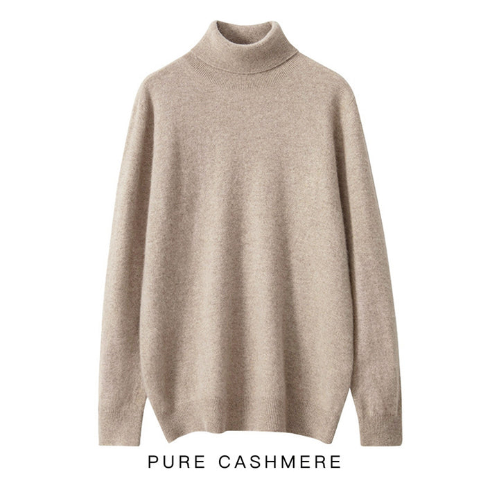 Herren-Rollkragenpullover aus reiner Wolle, Strick