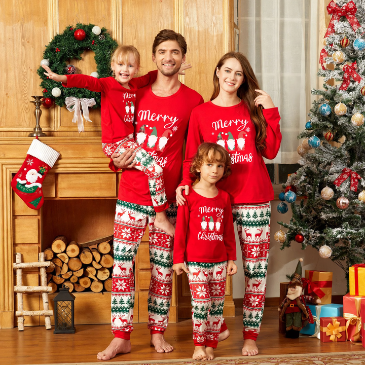 Weihnachts-Familien-Schlafanzug mit Rentier-Motiv