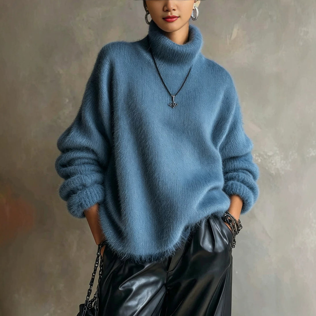 Flauschiger Rollkragenpullover
