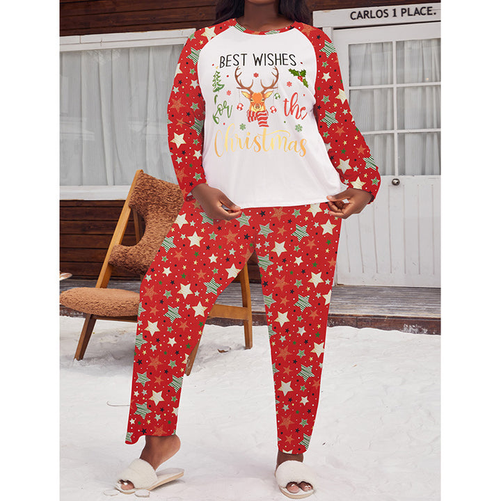 Damen-Pyjama-Set mit Langarm, Übergröße