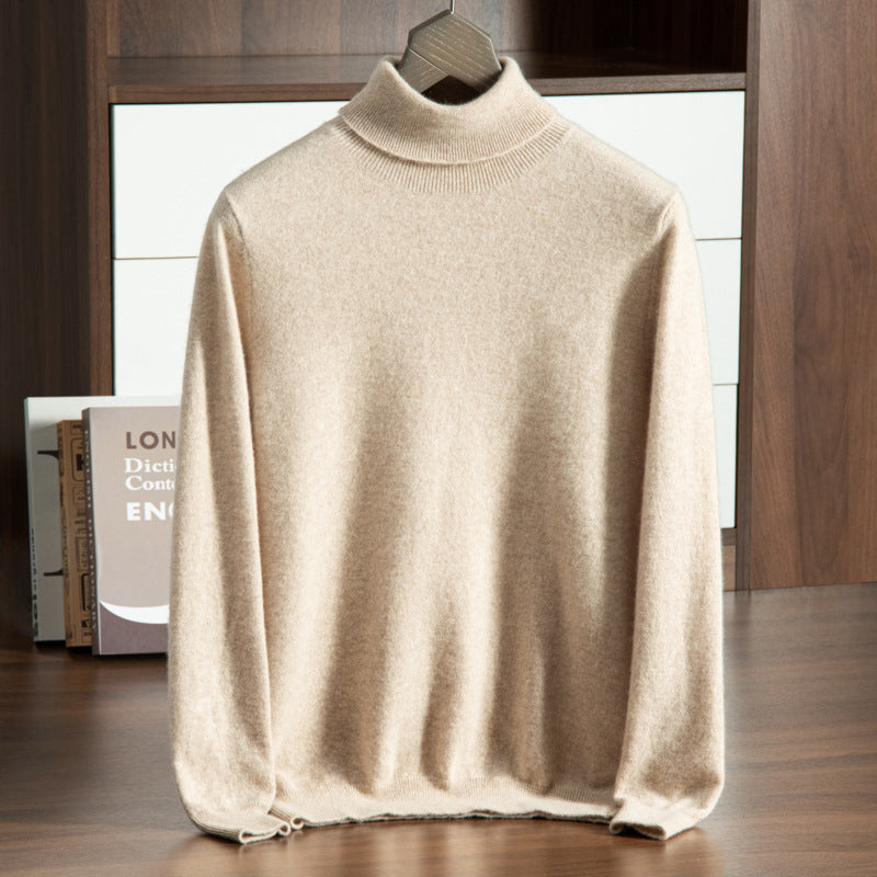 Herren-Kaschmirpullover, Stehkragen, Business-Casual