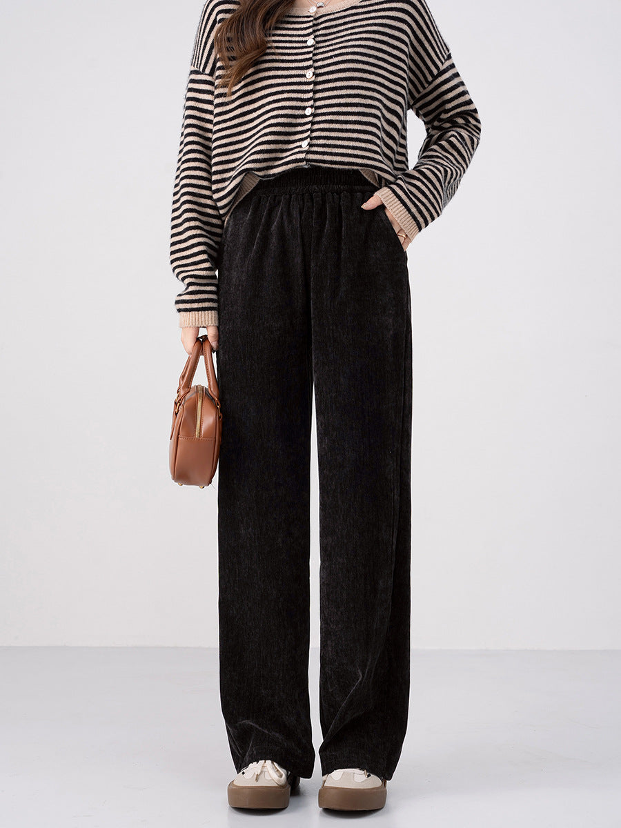 Chenille-Kord-Hose mit weitem Bein, warm und fließend