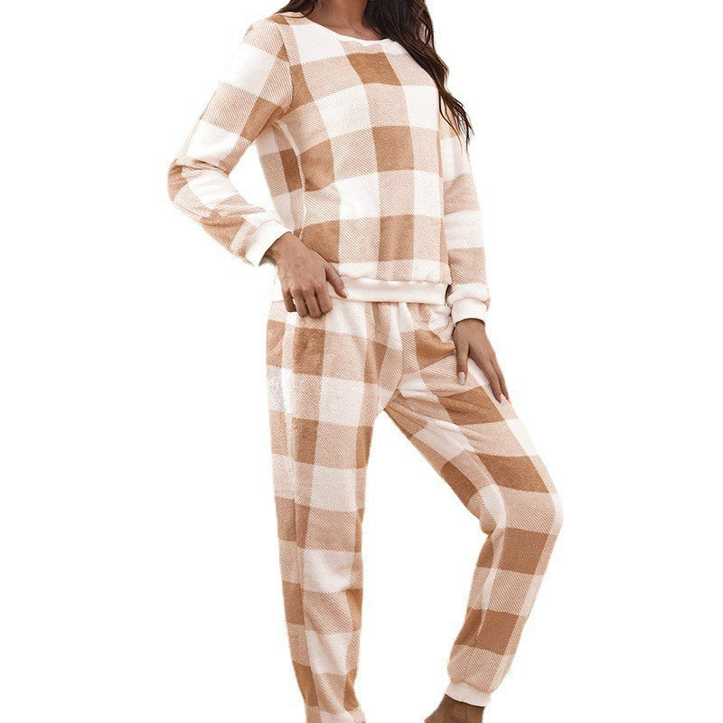 Damen-Hausanzug, Flanell, warm, nordischer Stil