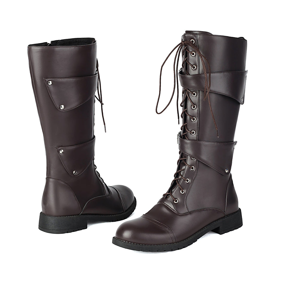 Herren-Stiefel mit Schnallen und Schnürung