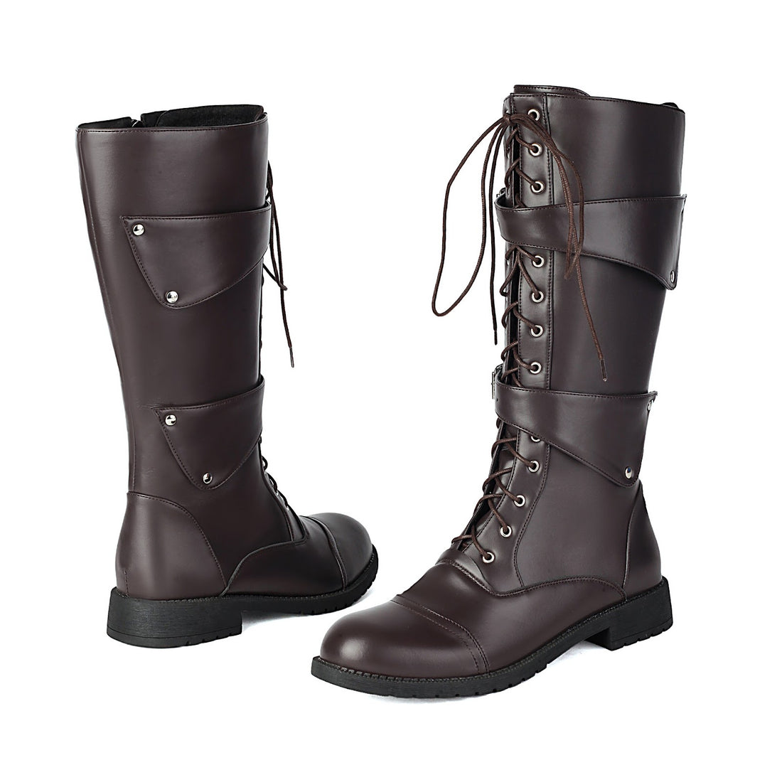 Herren-Stiefel mit Schnallen und Schnürung
