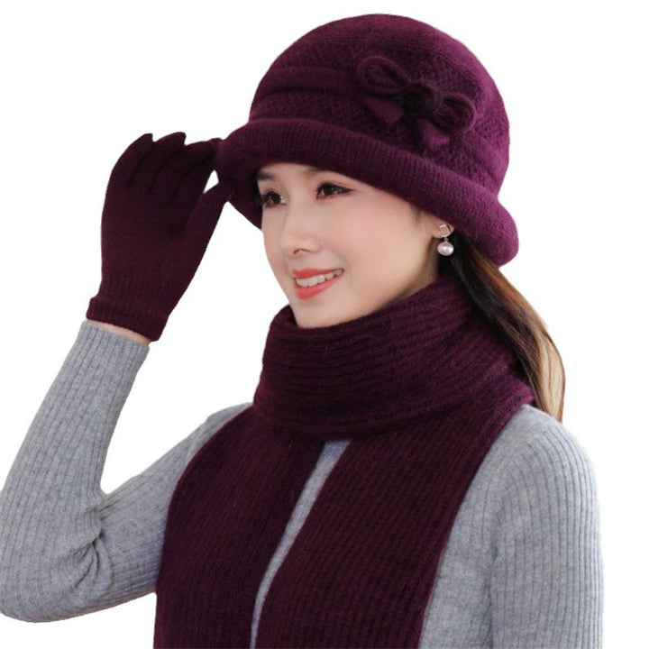 Strickmütze mit Schal und Handschuhen, Damen, Winter