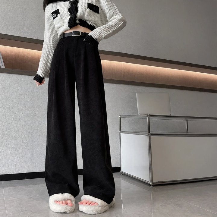 Elegante Cord-Anzughose mit weitem Bein