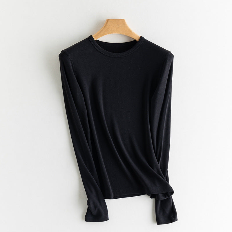 Damen-Strick-Unterziehshirt, Kaschmir-Mischgewebe, verschiedene Kragen