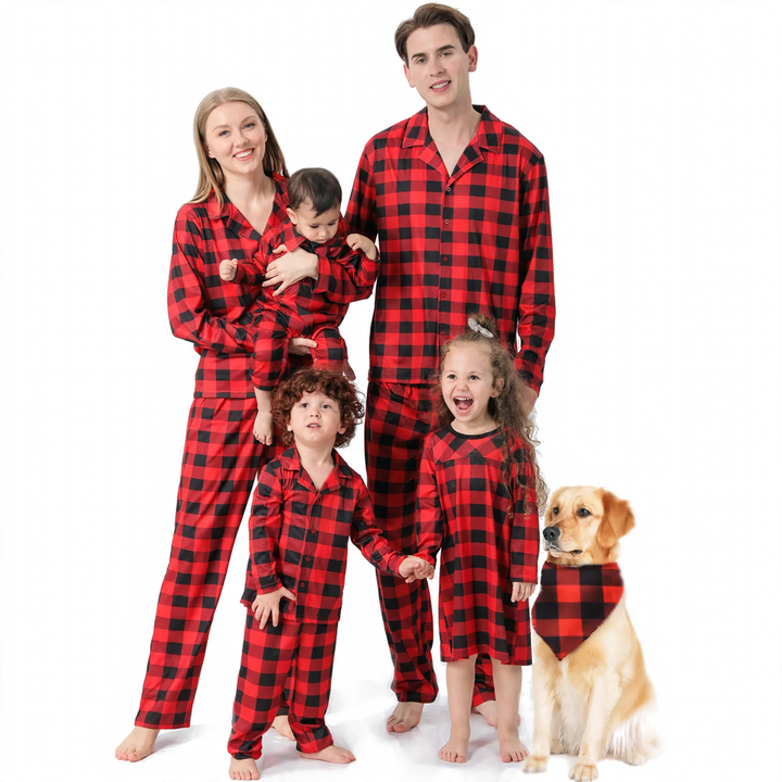 Weihnachts-Familien-Schlafanzug-Set mit Druckmotiven