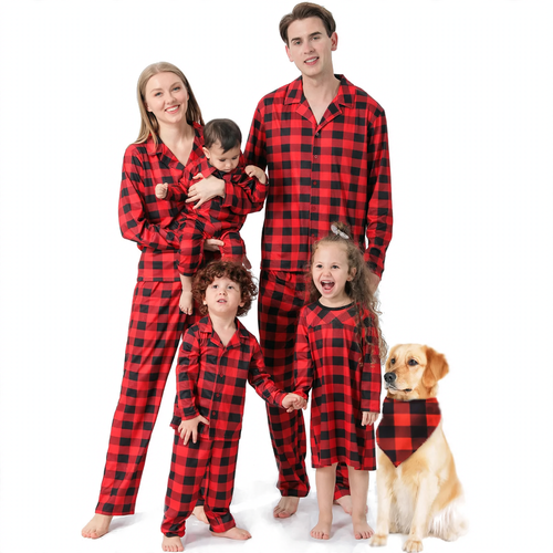 Weihnachts-Familien-Schlafanzug-Set mit Druckmotiven