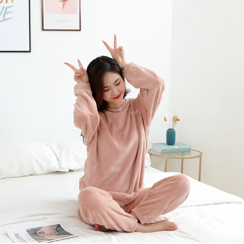 Paar-Pyjama-Set, Korallenfleece, warm und modisch