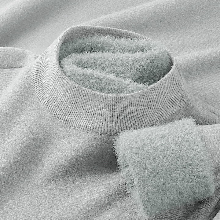Herren-Pullover mit Stehkragen aus Modal-Wollmischung