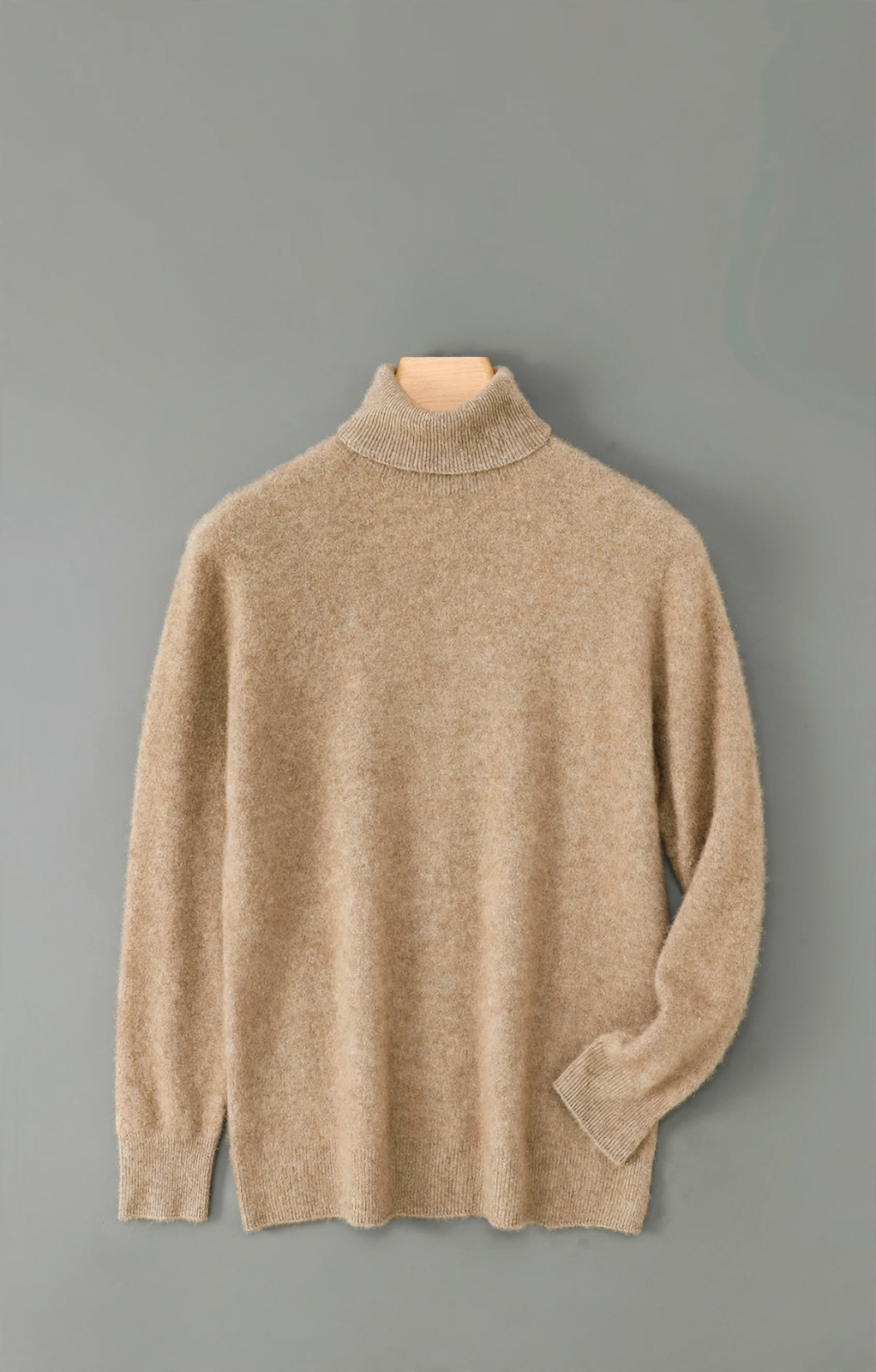Herren-Wollpullover, Rollkragen, lockere Passform