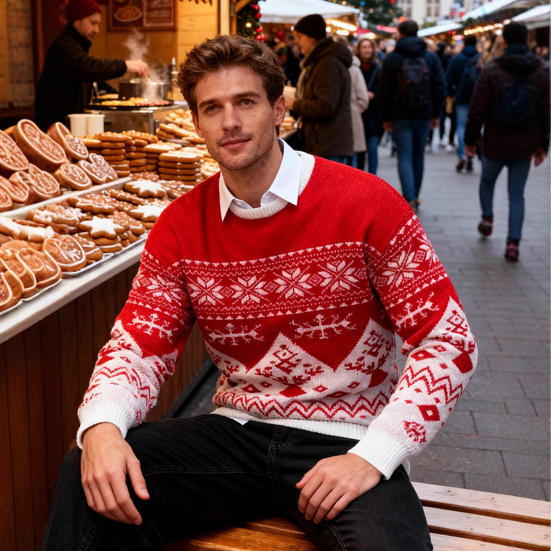 Retro-Weihnachtspullover im amerikanischen Stil