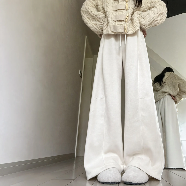 Kord-Weithose für Damen, hoch tailliert, gefüttert