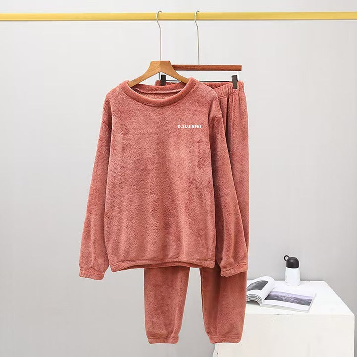 Warmer Korallenfleece-Hausanzug, Unisex, für kalte Tage