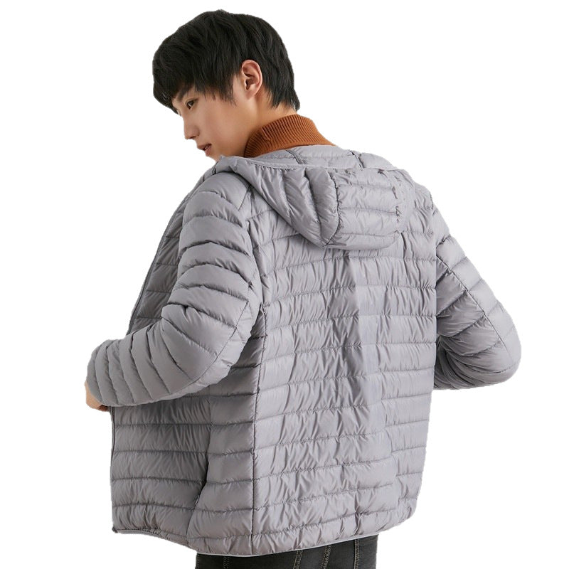 Leichte Herren-Daunenjacke mit Kapuze