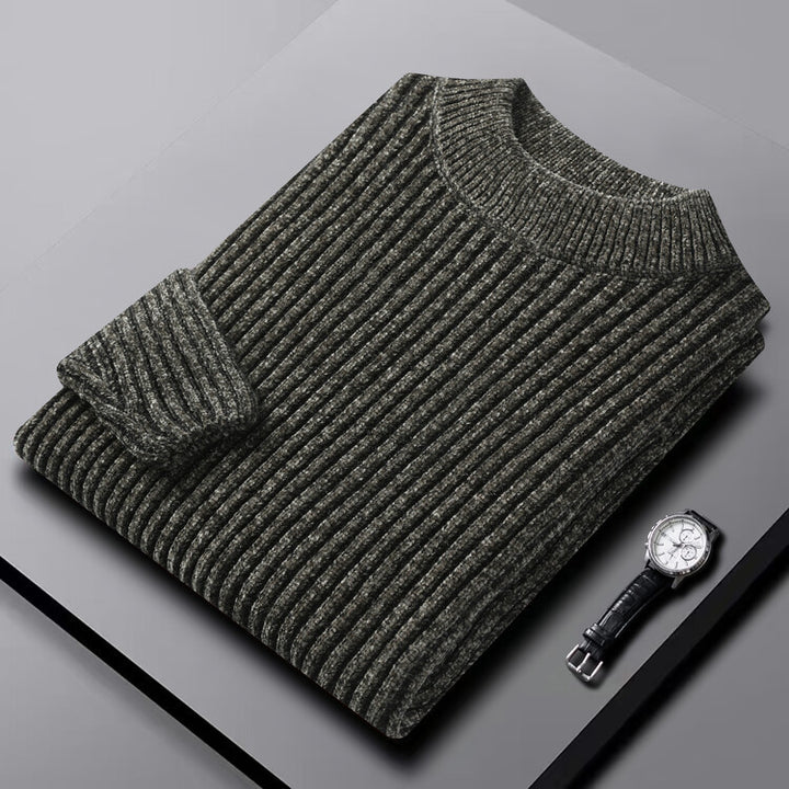 Herren-Chenille-Pullover mit hohem Kragen
