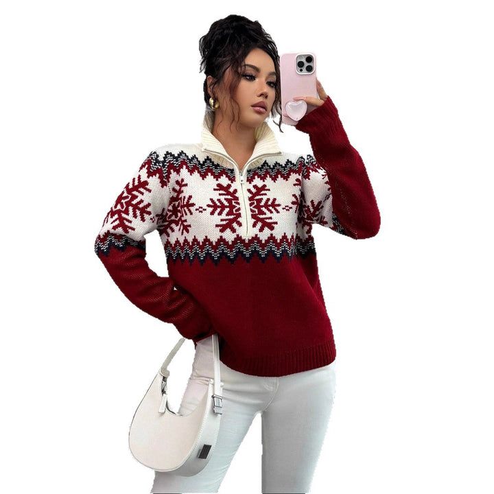 Fair-Isle-Pullover mit Reißverschluss für Paare