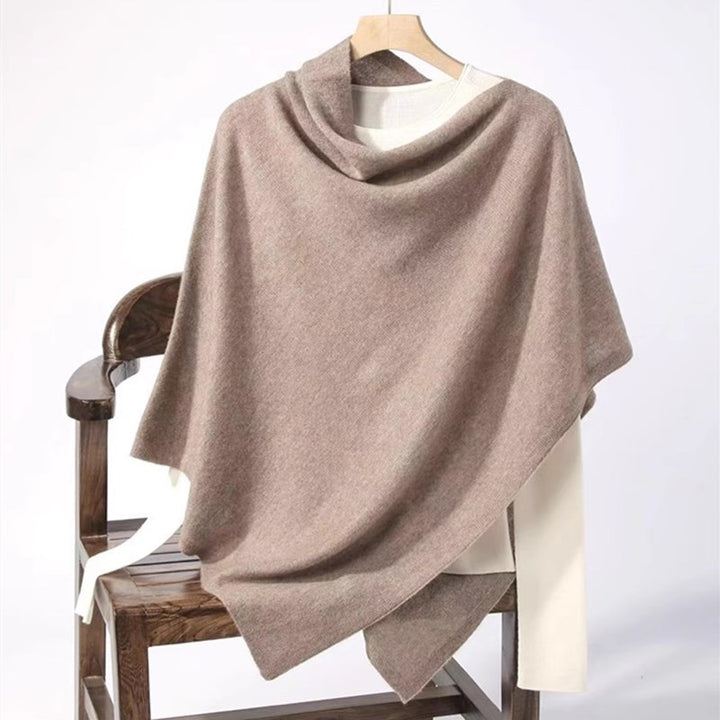 Großer Merinowolle-Poncho, einfarbig