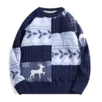 Gefütterter Strickpullover im japanischen Retro-Stil