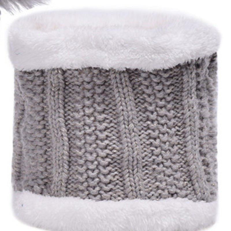 Strickmütze und Schal Set, gefüttert, für Herbst und Winter