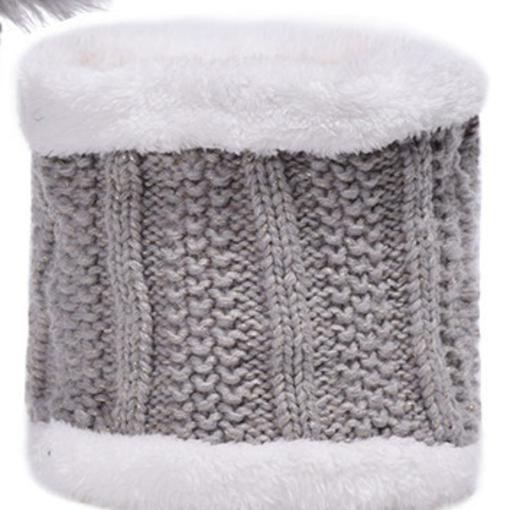Strickmütze und Schal Set, gefüttert, für Herbst und Winter