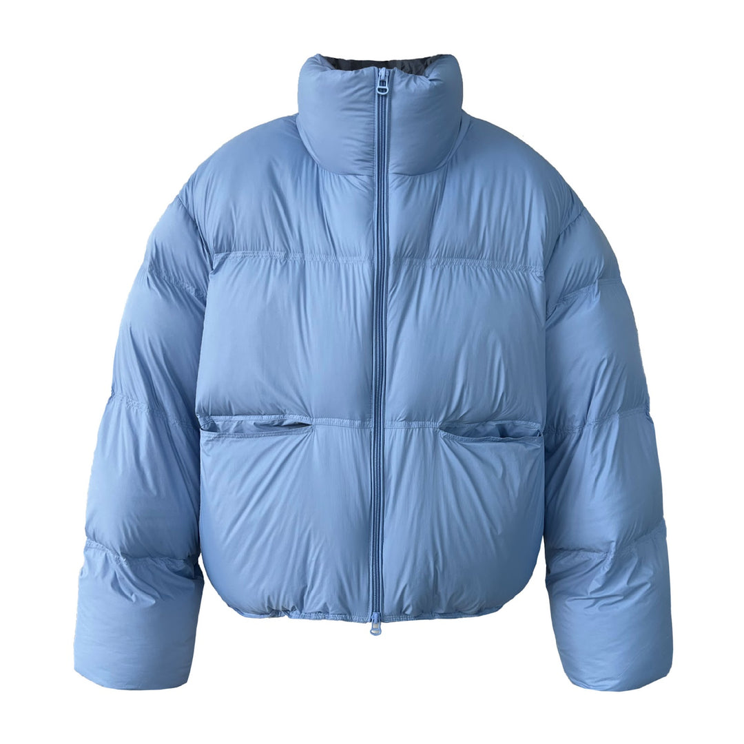 Damen-Daunenjacke mit Stehkragen und weißer Entendaunenfüllung