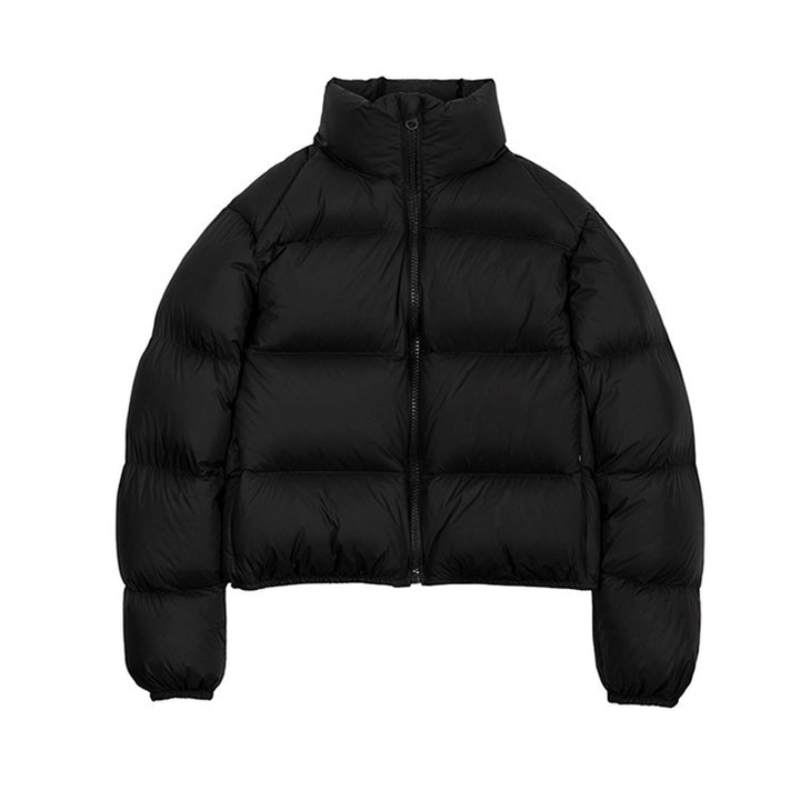 Kurze Damen-Daunenjacke mit weißer Entendaunenfüllung