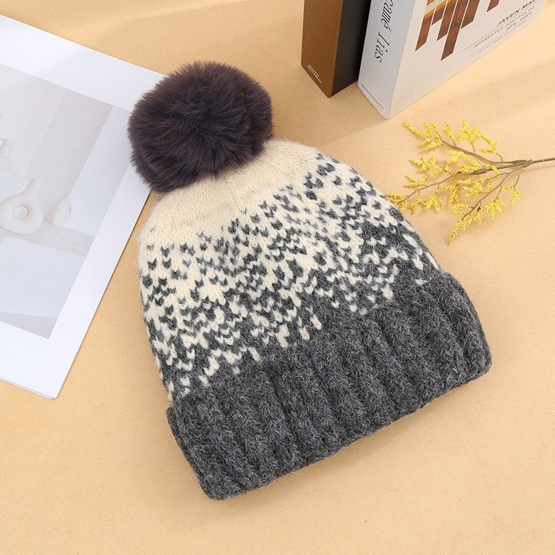 Damen-Strickmütze und Schal-Set, warm gefüttert