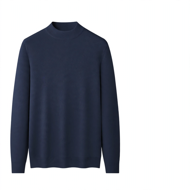 Herren-Woll-Modal-Pullover mit Stehkragen