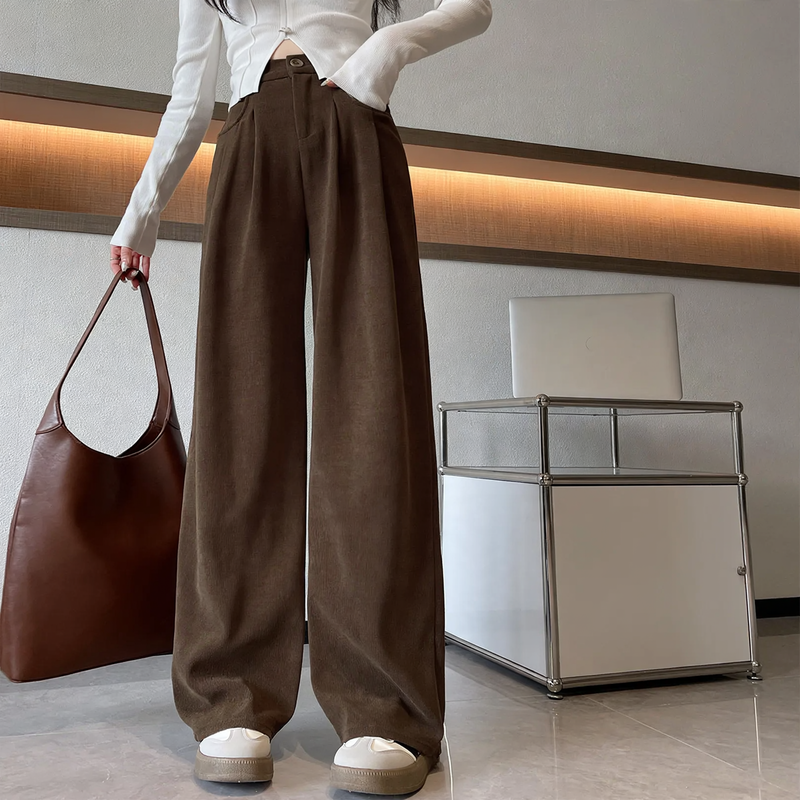Elegante Cord-Anzughose mit weitem Bein