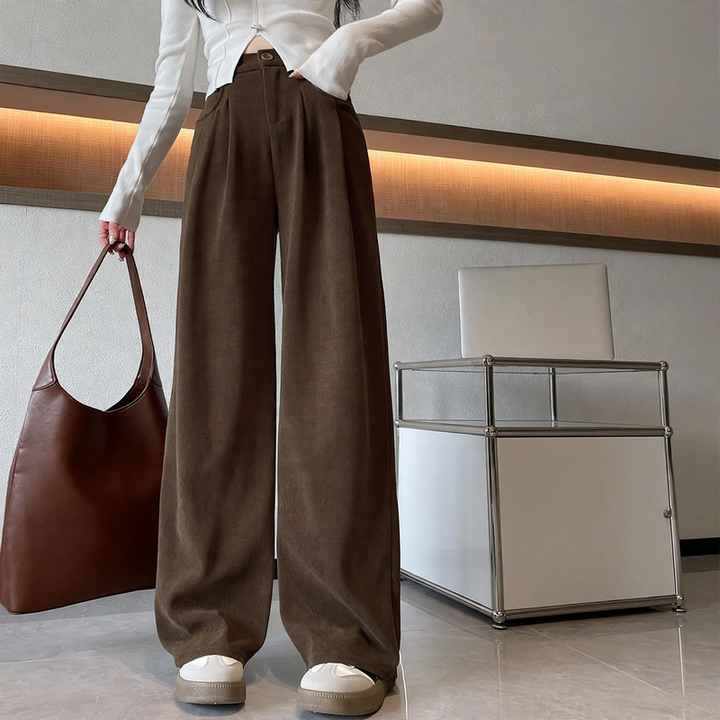 Elegante Cord-Anzughose mit weitem Bein