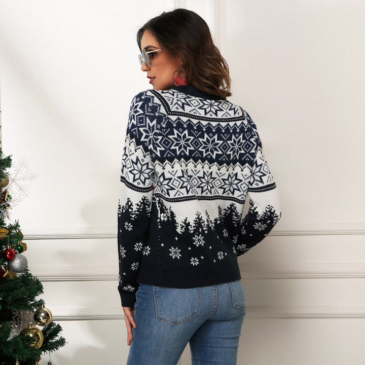 Damen-Strickpullover mit Jacquard-Muster