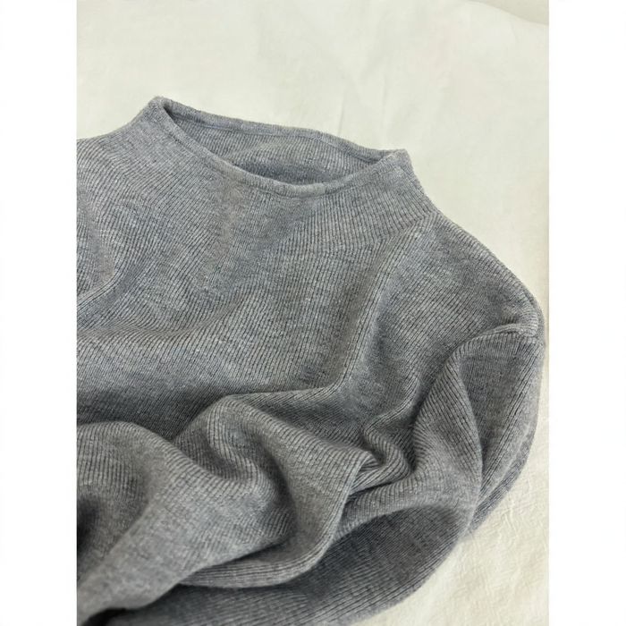 Damen-Strickpullover mit Stehkragen, einfarbig