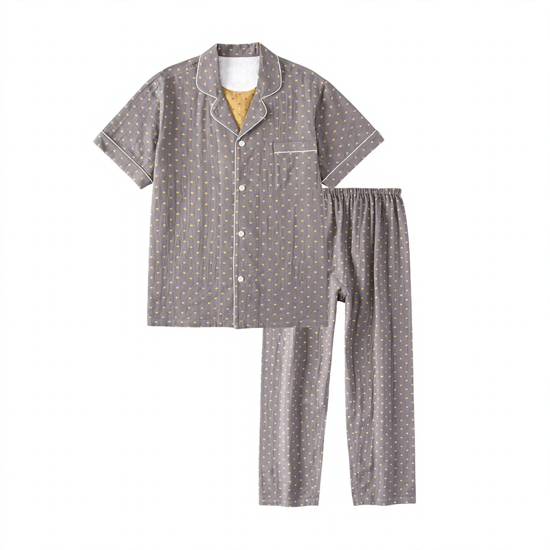 Baumwoll-Schlafanzug, Doppelgaze, Langarm, Unisex