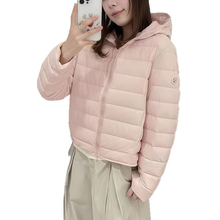 Leichte Daunenjacke mit Kapuze, 90% Entendaunen