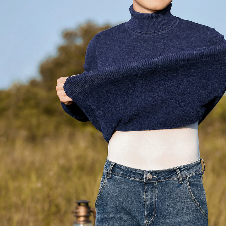 Hochwertiger Herren-Rollkragenpullover aus Modal-Wollmischung