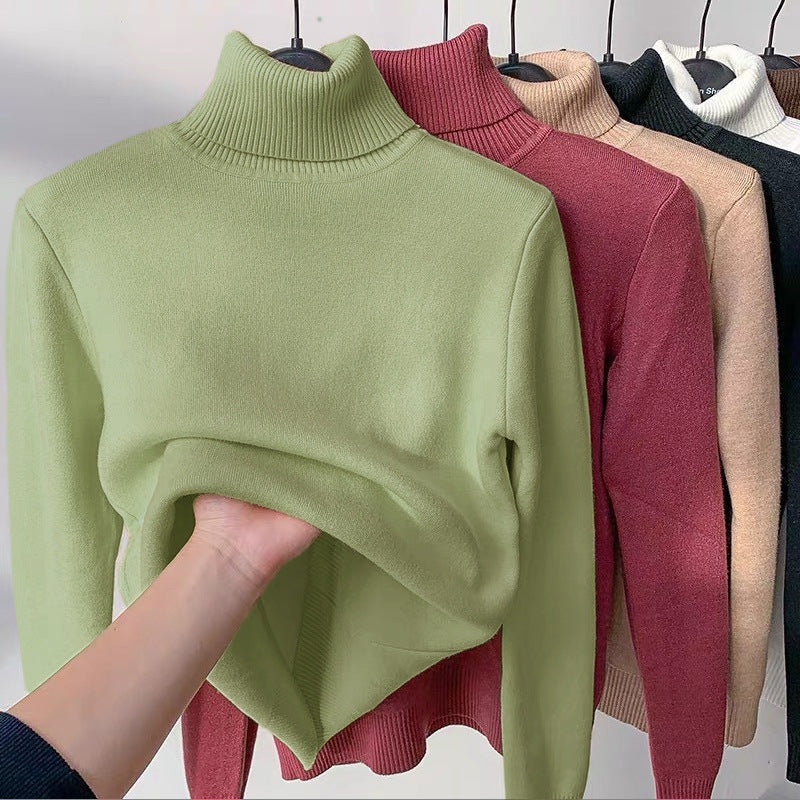 Damen-Rollkragenpullover mit Innenfleece