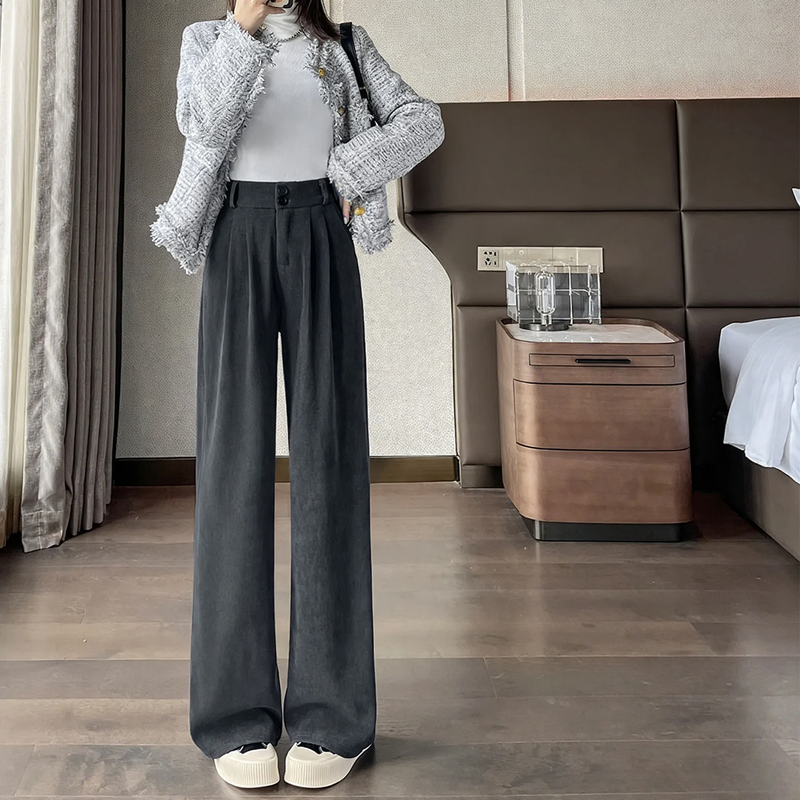 Damen-Cordhose, gerade geschnitten, gefüttert, für Frühling/Herbst